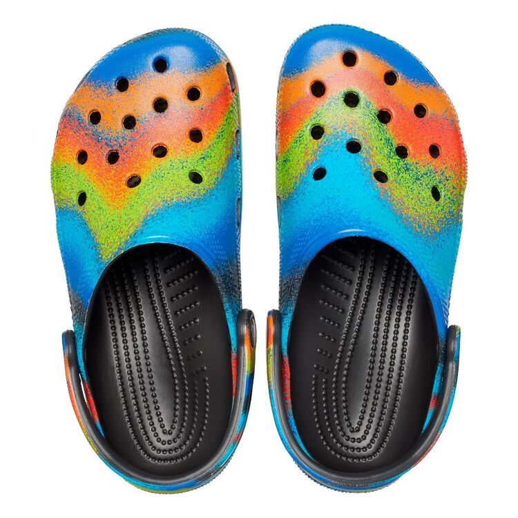 Crocs Unisex Classic Spray Dye Clog Black & Multicoloured