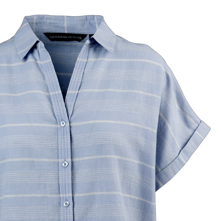 Mountain Designs Women's Morocco Short Sleeve Shirt Powder Blue