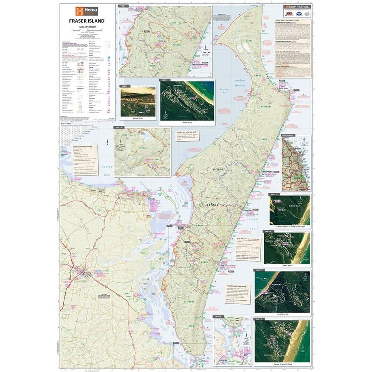 Hema Fraser Island Map Multicoloured