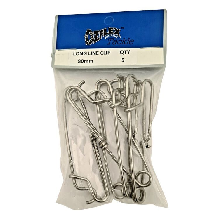 Ozflex 80 mm Long Line Clip 5 Pack Grey 80 mm