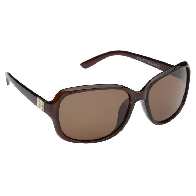 Stiletto Rose Sunglasses Crystal Brown, Gold & Brown One Size Fits Most
