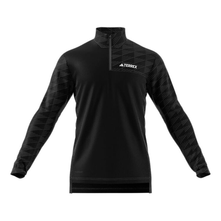 adidas Men's MT Half Zip Long Sleeve Tee Black