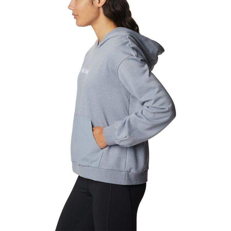 Columbia Women's French Terry Cropped Hoodie Light Grey & White