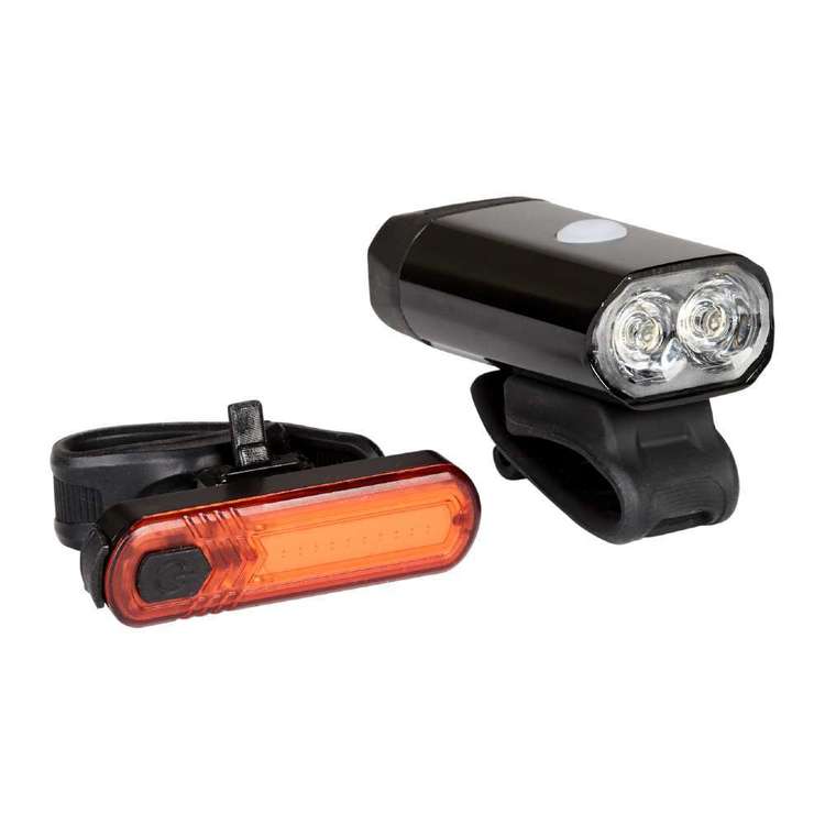 Fluid 320 USB Rechargeable Front And Rear Set Black & Red