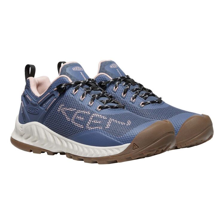 KEEN Women's NXIS EVO Waterproof Shoes Vintage Indigo Peachy Keen