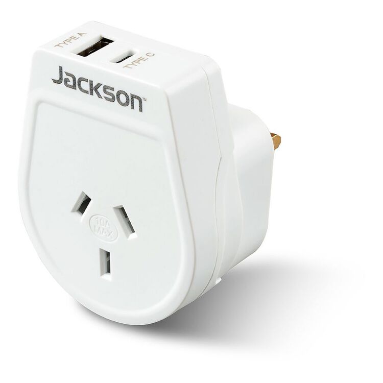 Go Travel Slim UK & Hong Kong Outbound Travel Adaptor USB-A + USB-C