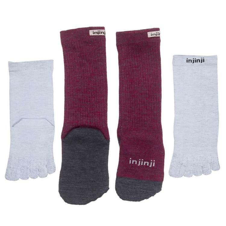 Injinji Women's Hiker Liner Maroon