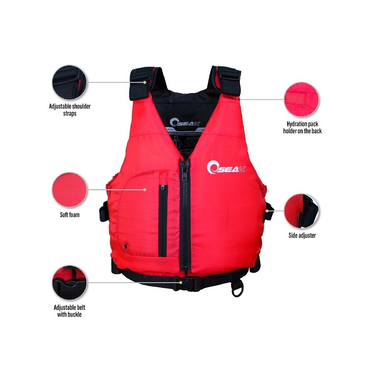 Seak L50 Kayak Youth PFD Red