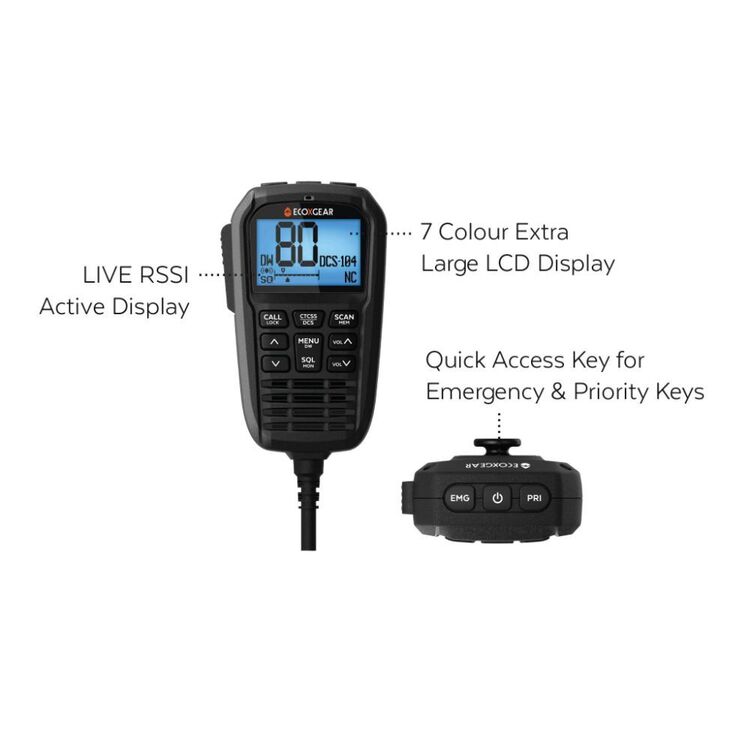 Ecoxgear 5 Watt Super Compact Remote UHF CB Radio Touring Pack Black