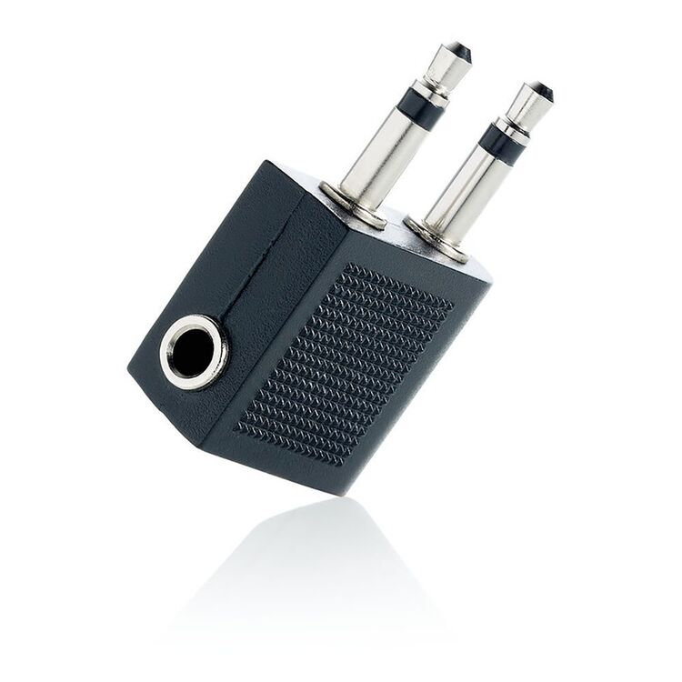 Go Travel Airline Headphone Adaptor Black