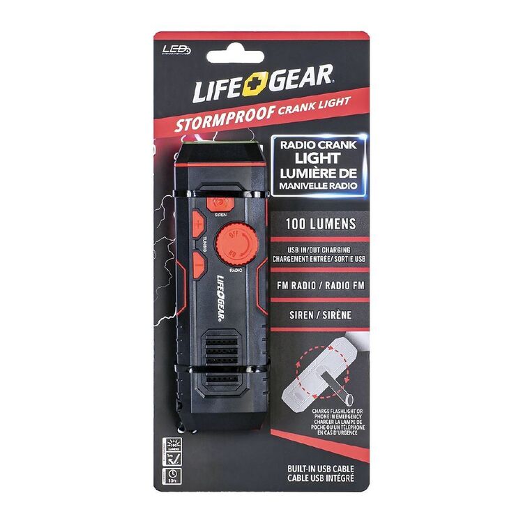Life+Gear Stormproof Crank Torch Black 100 Lumens