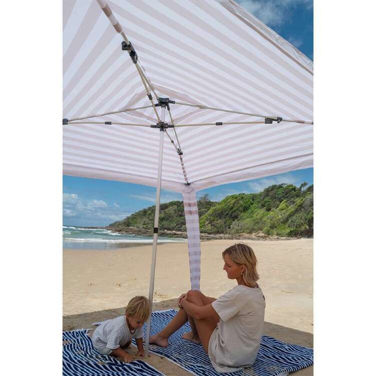 CoolCabana 5 Beige Stripe Beach Shade Stripe Medium