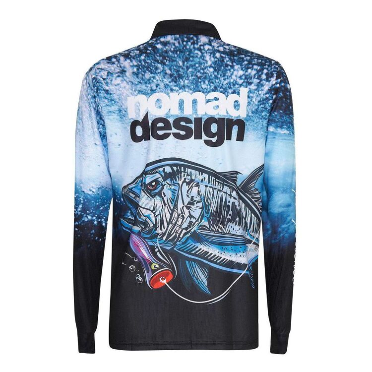 Nomad Design GT Hookup Underwater Collared Fishing Shirt Blue