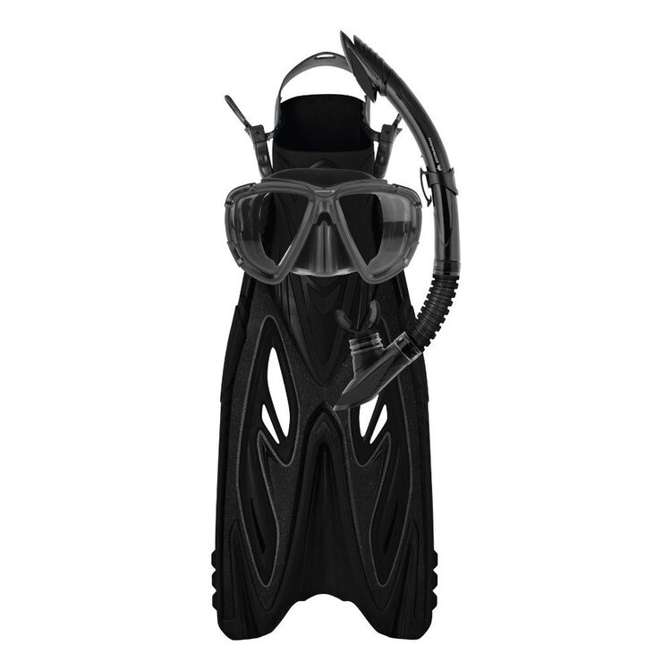 Mirage Rayzor Gold Mask Snorkel Fin Set Black