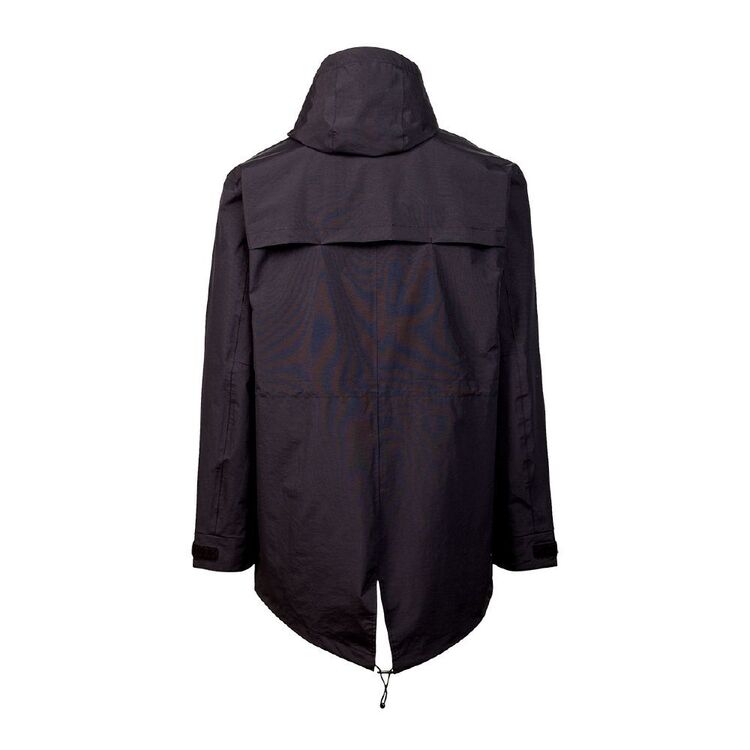 Cape Men's Long Hood Rain Coat Black