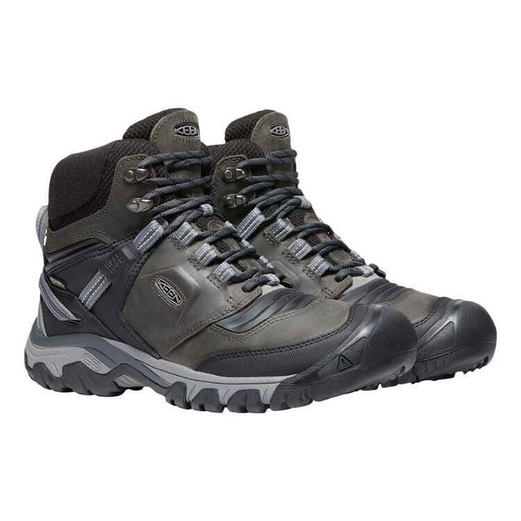 Keen Men's Ridge Flex Waterproof Mid Hiking Boots Magnet Black