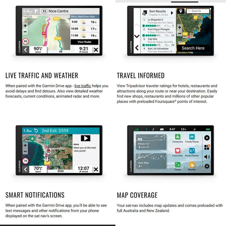 Garmin RV 795 7" RV Camper GPS Satellite Navigator Black
