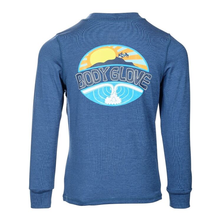 Body Glove Kids Long Sleeve Beach Printed Rash Vest Navy