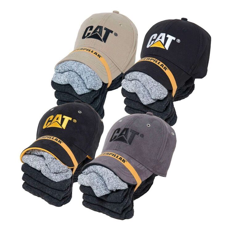 Caterpillar 5 Pack Sock & Cap Bundle Assorted 9 - 12