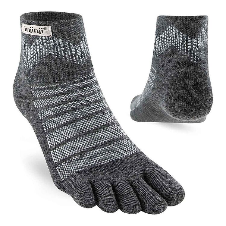 Injinji Unisex Outdoor Midweight Mini Crew Merino Socks Slate