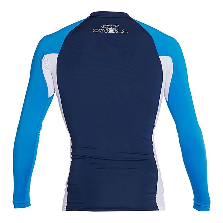 O'Neill Men's Basic Skins Long Sleeve Rash Vest Navy & White