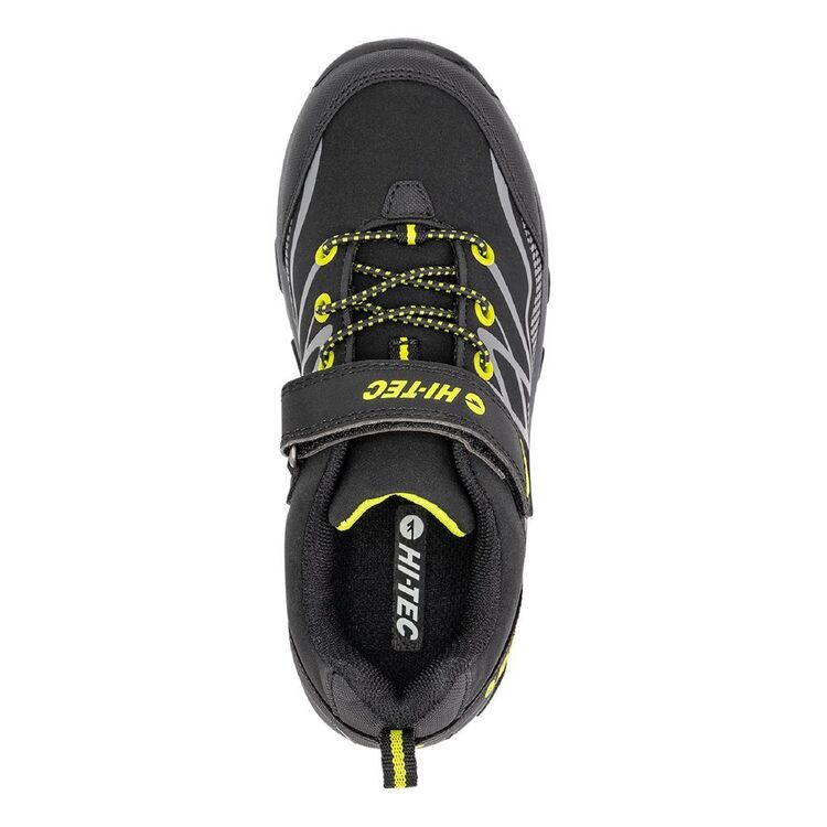 Hi-Tec Kids' Blackout Waterproof Low Hiking Shoes Black & Lime