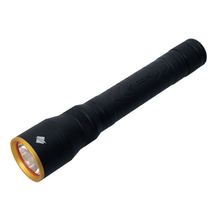 OzTrail Lumos FR1200 Lumen Rechargeable Torch Black 1200 Lumens
