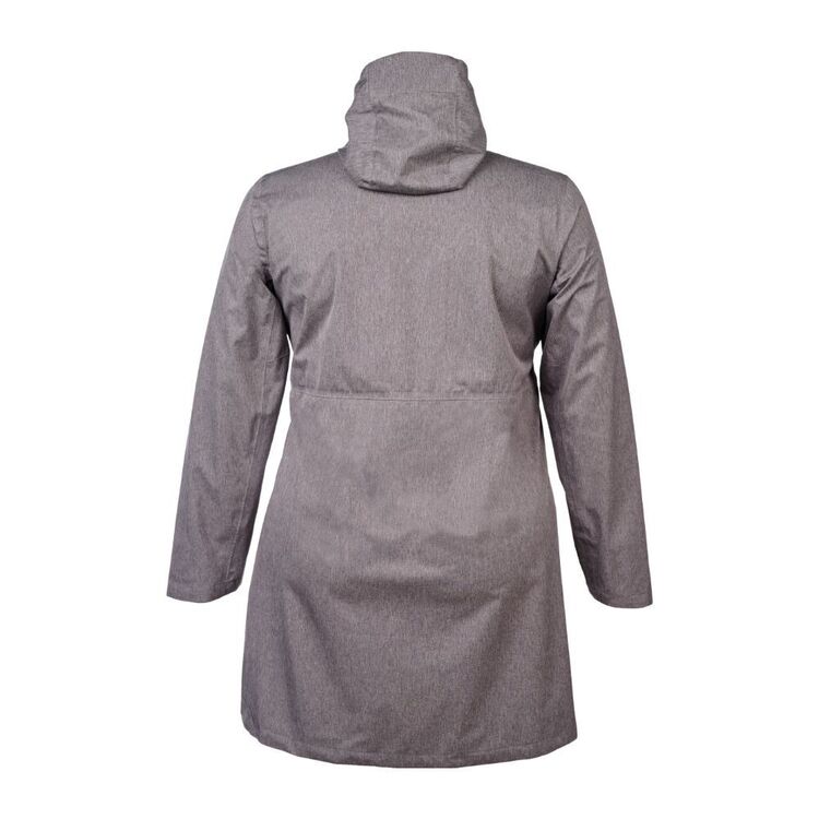 Cape Women's Baylee Long Rain Jacket Plus Size Charcoal Melange