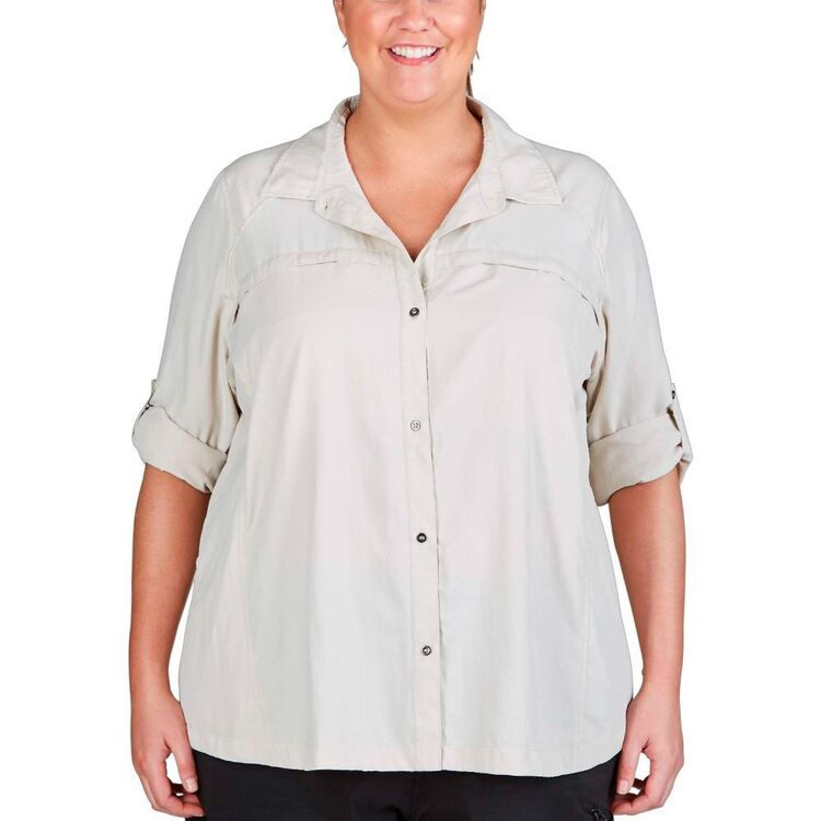 Gondwana Women's Kilalea Plus Size Long Sleeve Shirt Chalk