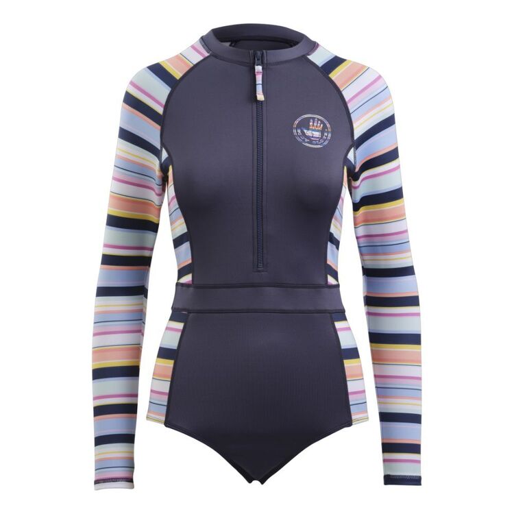 Body Glove Women's Stripe Insulator Long Sleeve Rash Suit Navy & Print