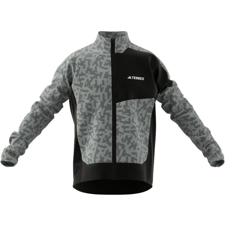 adidas Men's Terrex Run Wind Jacket Silver & Black