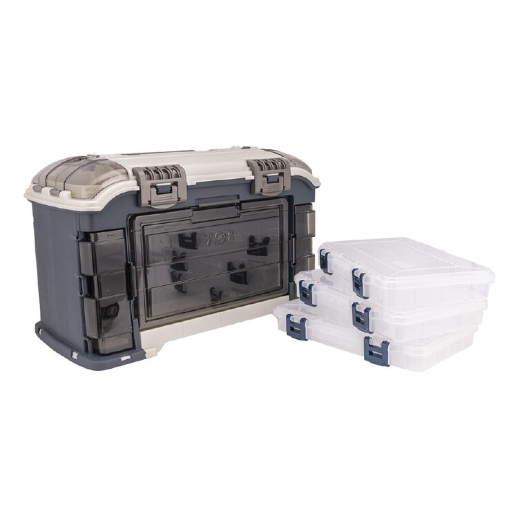 Plano 728 3600 Angled System Tackle Box Blue & Clear