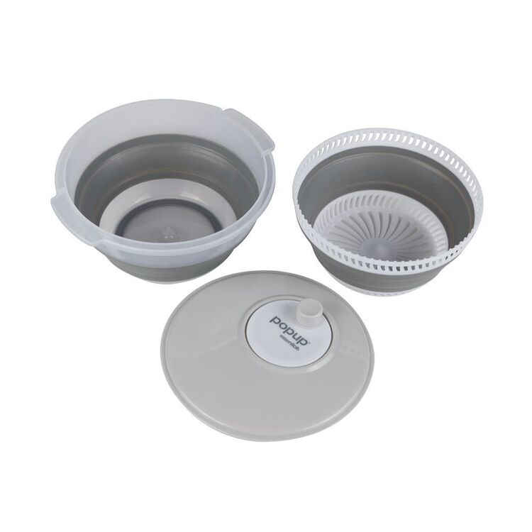 Pop Up Essentials Adjustable Colander Beige & Grey
