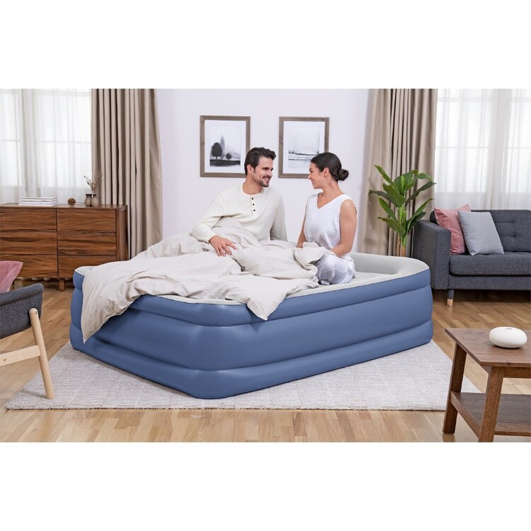 Bestway Nightright Double High Airbed with Pump Queen Navy Blue
