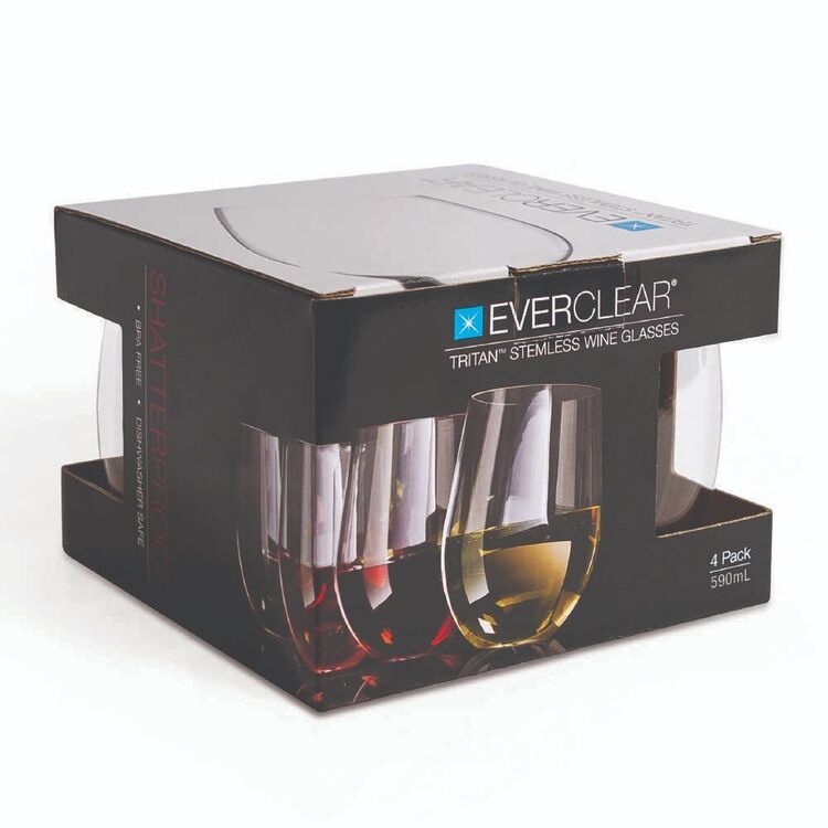 Everclear Trian Stemless Red Wine 4 Pack 590ml