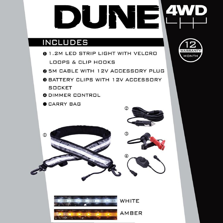 Dune 4WD Flexible LED Strip Light White & Orange