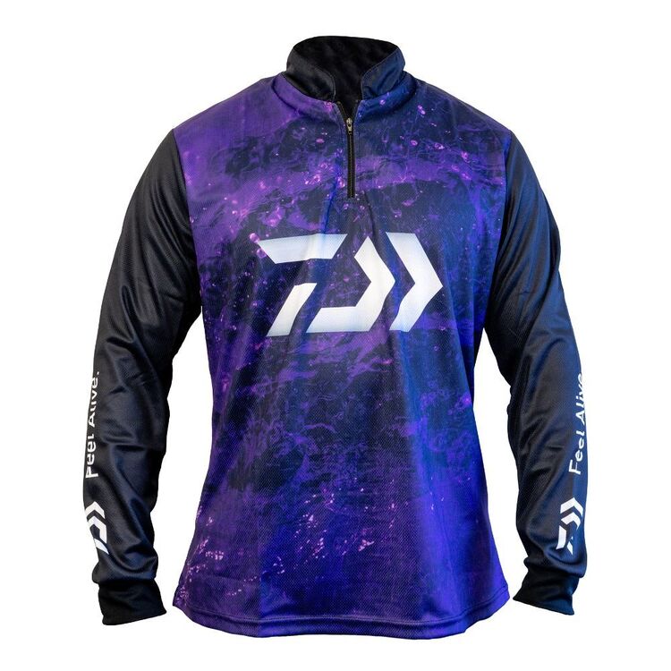 Daiwa Ladies Sublimated Fishing Shirt Wash Purple