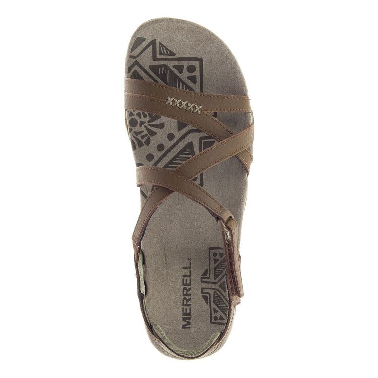 Merrell Women's Sandspiur Rose Leather Sandals Dark Earth
