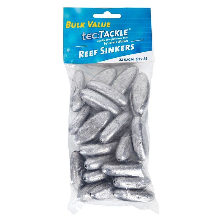 Jarvis Walker Tec Tackle Reef Sinker 65g 25 Pack Grey