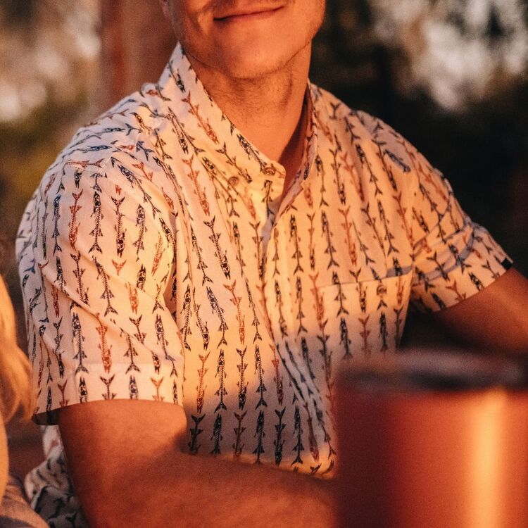 Mountain Designs Men's Tonga Short Sleeve Shirt Egret
