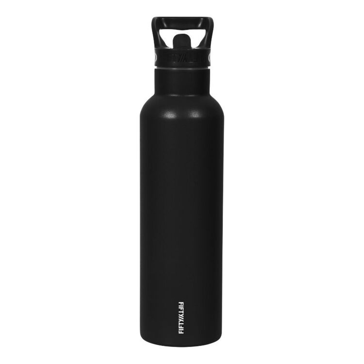 Fifty/Fifty 621mL Straw Water Bottle Matte Black