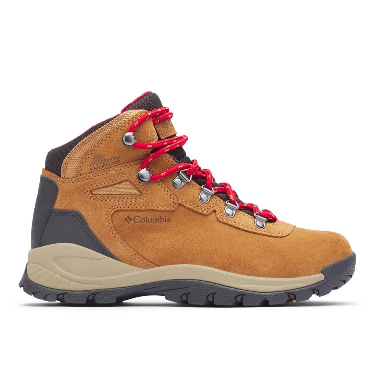 Columbia Women's Newton Ridge Plus Waterproof Mid Hiking Boots Elk & Mountain Red
