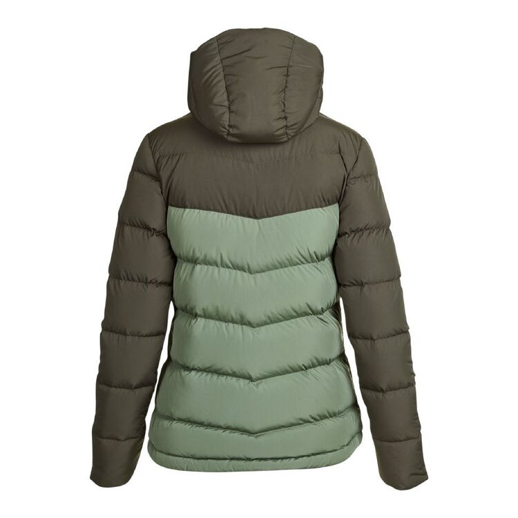 Cederberg Women's Retro Mawson Hooded Puffer Jacket Khaki / Light Rose Lining