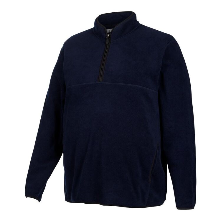 Cape Men's Quarter Zip Frost Fleece Top Plus Size Navy