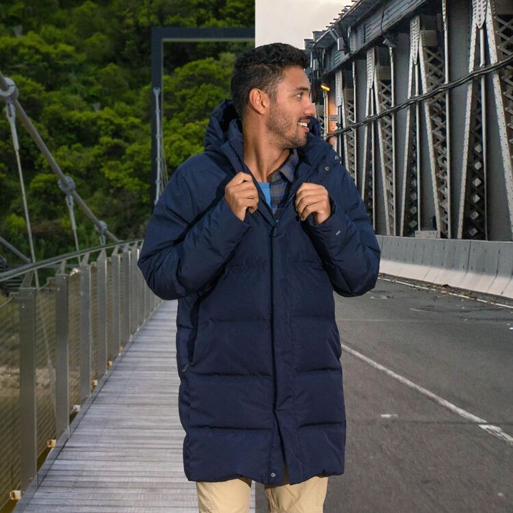 Cape Men's Long Line Puffer Jacket Midnight