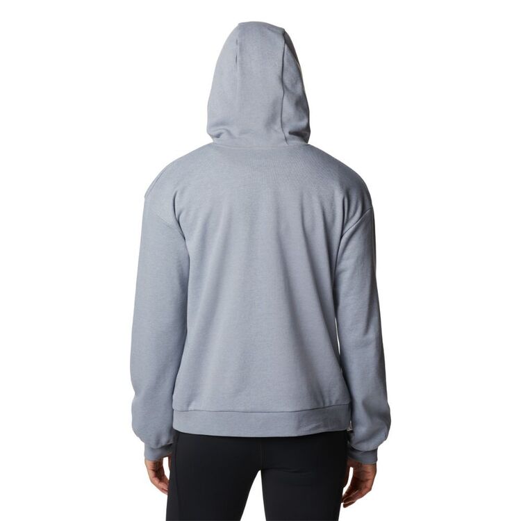 Columbia Women's French Terry Cropped Hoodie Light Grey & White