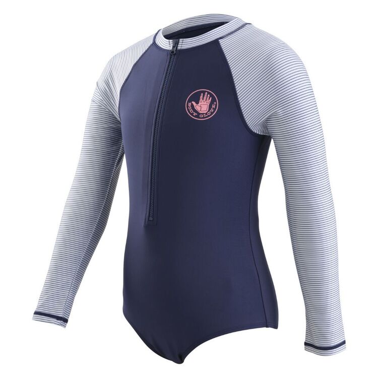Body Glove Youth Girls Striped Surfsuit Navy Stripe