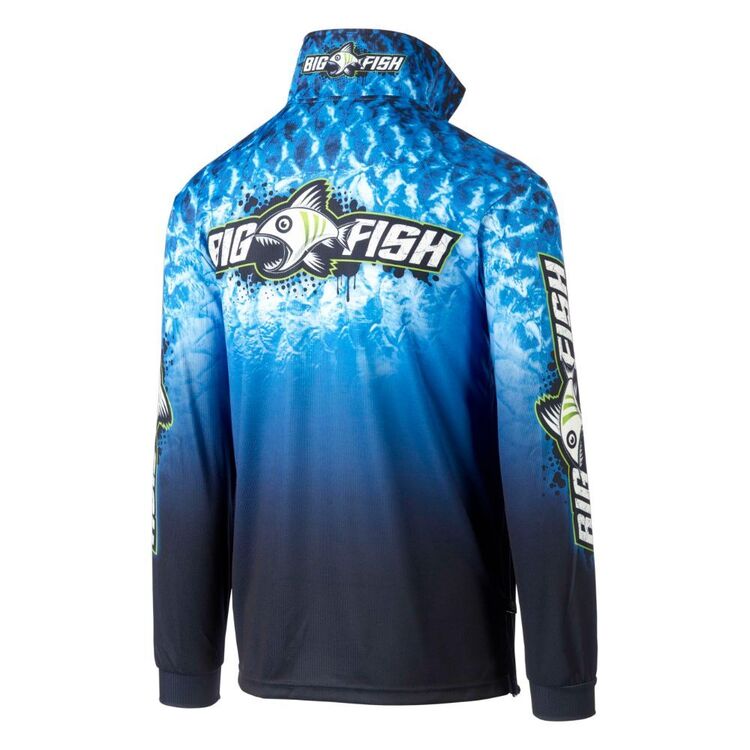 Bigfish Adults' Blue Scales Sublimated Polo Shirt Blue