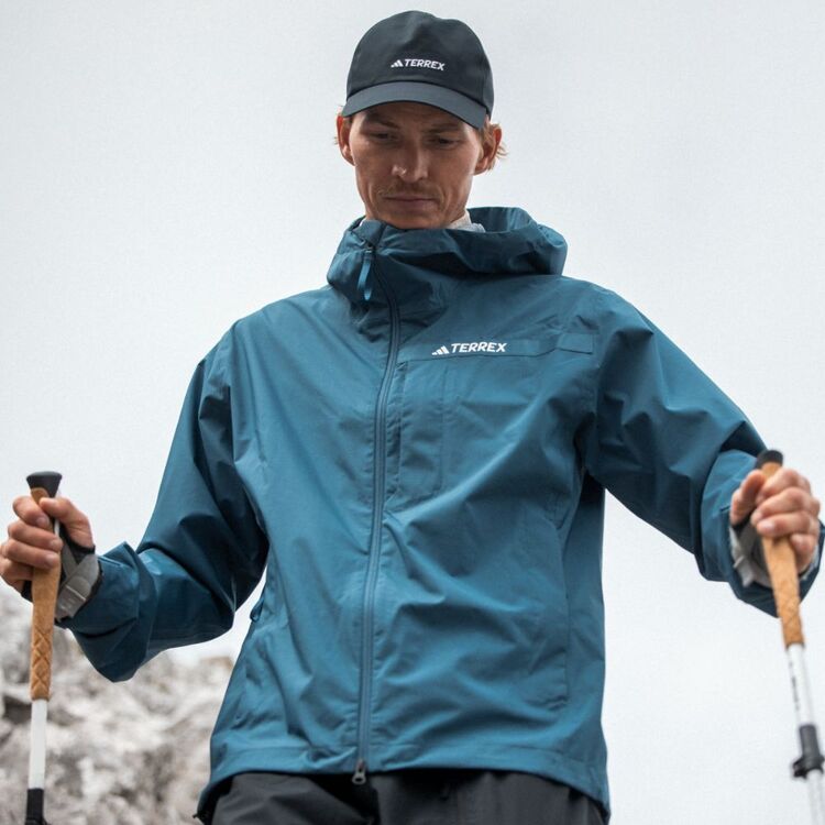 adidas Men's Terrex Multi Rain Jacket Steel/White