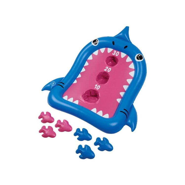 Coconut Grove Finn The Shark Inflatable Cornhole Game Blue